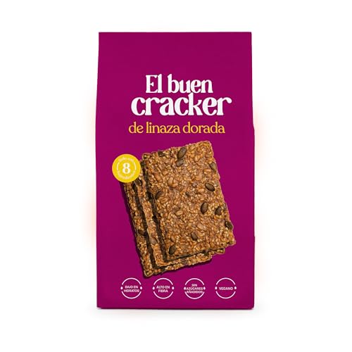 KETONICO Crackers Keto Sin OMG, Sin Lactosa, Certificado Keto, 4.2g de Carbohidratos por Porción (Semillas de Linaza Dorada)