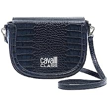 Cavalli Class TORINO Navy Medium Crocco Saddle Crossbody bag