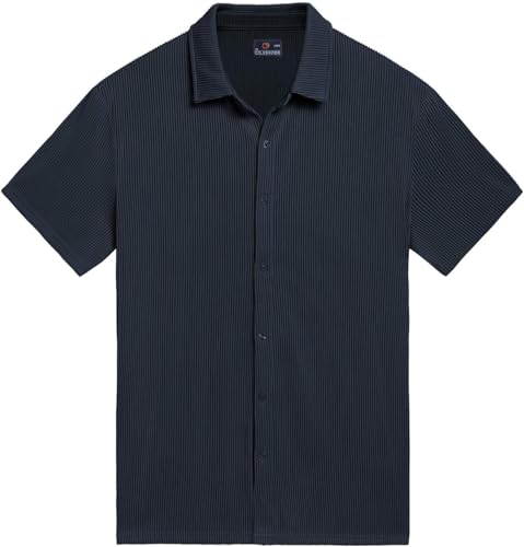 Image of CB-COLEBROOK Casual Shirt for Men|| Shirt for Men|| Men Stylish Shirt|| Men Vertical line Shirt|| Button Down Shirts Short Sleeve Fashion Textured Beach Summer Shirt Top