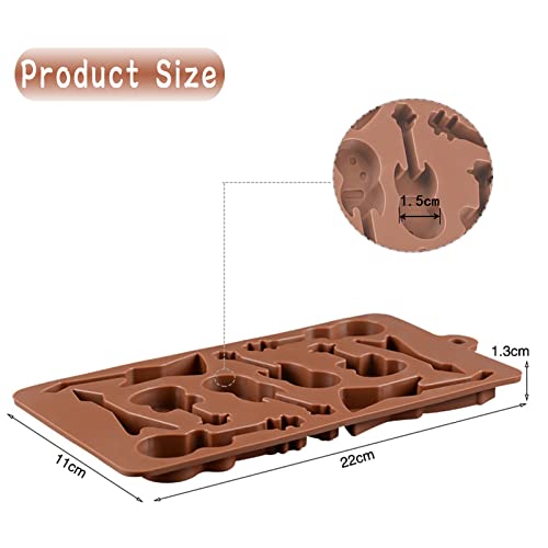WishesMar Silicone Mould for Chocolate Candy Forming Mold Various Music Guitar Shape - Image 2