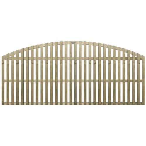 Image of Premier Florence, 6ft x 2ft Fence Trellis Panel Wooden Vertical Slatted Screen | Decorative Arched Lattice Privacy Topper Extension for Outdoor Living Space (Wide: 182cm x High: 60cm)