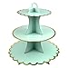 Karton Tortenständer 3 Etagen, Papier Muffinständer Dessert Etagere, Cupcake Turm Servierständer, Pappe Kuchenständer Halter für Party Geburtstag Hochzeit (Grün)