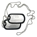 TheDogTagCo Military Dog Tags - Set of 2 Personalised Stainless Steel Nickel Plated Army Style Dog ID Tags with Ball Chains & silencers Read Description to See How to ADD Personalisation