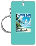 R and R Imports Siesta Key Beach Florida Tropical Beach Design Souvenir Acrylic Keychain 1.5' x 2.75” Single
