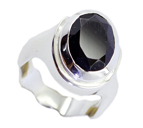 Bague en argent sterling et onyx noir naturel pour femme en toutes tailles