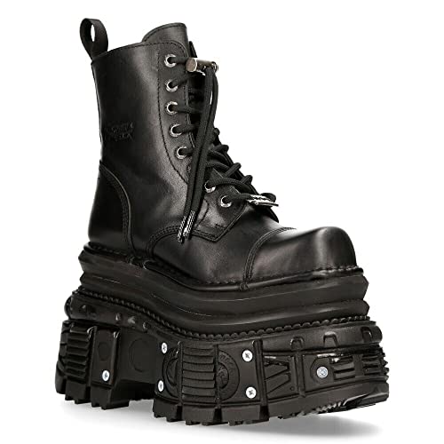 New Rock Boots MILI083CCT-C4 Mens Metallic Black Leather Platform Military3
