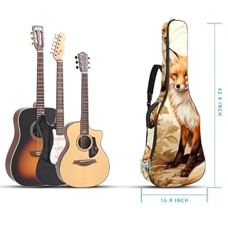 JRHEJTFZ Housse pour guitare acoustique de 1,9 cm d’épaisseur – Imperméable – Durable et élégant – Motif renard amusant, Multicolore., 42.9×16.9×4.7 in, Motif imprimé tendance - Les Beatles, Paul McCartney, John Lennon, RIngo Starr, George Harrison JRHEJTFZ Housse pour guitare acoustique de 1,9 cm d'épaisseur - Imperméable - Durable et élégant - Motif renard amusant, Multicolore., 42.9x16.9x4.7 in, Motif imprimé tendance – Image 5