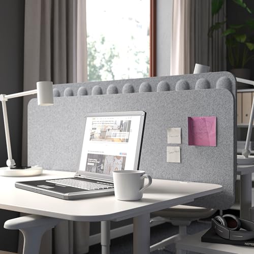 Paravent pour bureau EILIF gris 120x48 cm idéal open space et télétravail