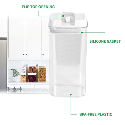 DRAGONN 6 Piece Airtight Food Storage Container Set, Keeps Food Fresh & Dry - Durable Plastic - BPA-Free, 6 Piece Set, DN-KW-FS06