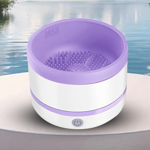 Limpiador de brochas de maquillaje eléctrico portátil ideal para organizar tu tocador de viaje 4