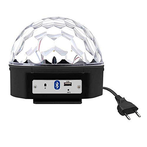 Meia Bola Maluca Led Cristal Bluetooth Pendrive Controle