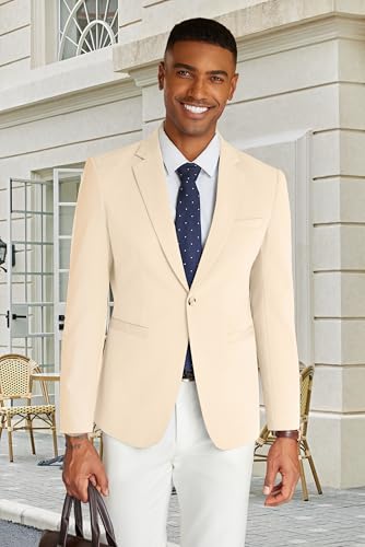 Image of COOFANDY Mens Casual Blazer Slim Fit Suit Jacket One Button Sport Coats | Lightweight Blazer,Real Welt Pocket,Business Casual Wear,Wedding,Prom,Date,Party