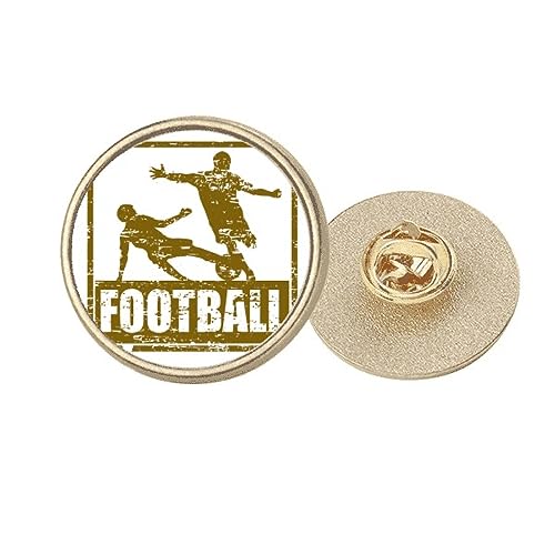 Broche joueur de football en métal doré marron taille M pour costume