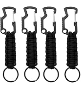 Daarcin 4pcs Paracord Keychain with Carabiner Clips,Survival Keychain Lanyard with Bottle Opener ...
