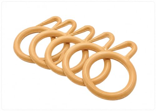 Image of Plastic Curtain Rings, Sandal Colour, Pack of 30
