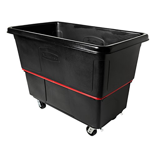 Image of Rubbermaid Commercial Utility Truck 27 Cubic Feet 1200 lb. Capactiy Black Large Cart for Commercial /Waste /Laundry Transportation /Collection