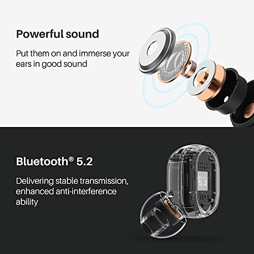 Xiaomi Redmi Buds Essential Wireless Earbuds, Bluetooth 5.2 Low Latency Gaming Headphones Stereo Earphones In Ear Touch Control Headset With Mic Deep Bass For Sport, Gaming And Running, Black #TOP2