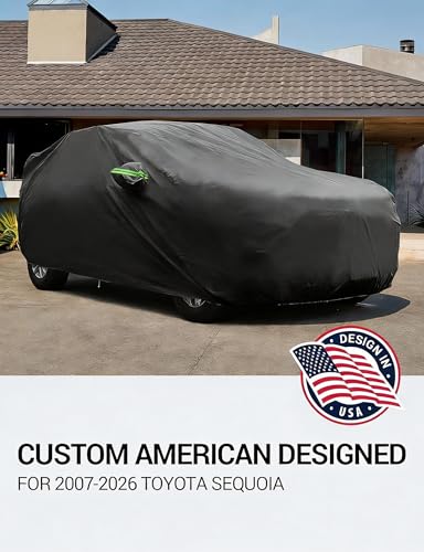 Image of Proadsy Custom Fit 2007-2026 Toyota Sequoia Car Cover Waterproof UV Outdoor | UV-Blocking Waterproof With Soft Lining Prevents Leaks & Scratches. Perfect For Sunny, Snowy Outdoor Parking, Garage Storage