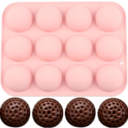 EPYHREHM 12 Cavity Golf Ball Silicone Chocolate Molds
