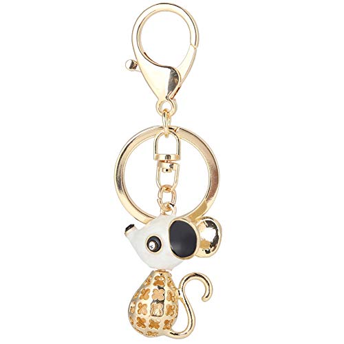 Rat Pendant Alloy Keychain Key Rings Ornament Innovative Animal Series Handmade Shiny Durable Bag Decoration Gift Excellent Alloy Material 20.5cm 31.3g