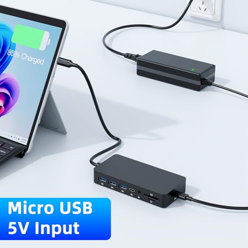 Microsoft Surface Thunderbolt 4 Dock (4K DP+HDMI+VGA) Triple Displays, 12 in 1 Surface Docking Station for Microsoft Surface Pro 12/11/10/9/8/X/7+/7, Surface Laptop 7/6/5/4/3, Surface Laptop Studio - Image 7