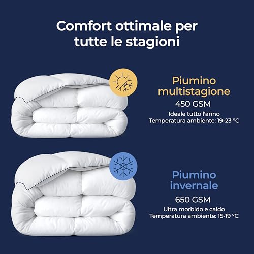 Dreamzie - Piumino In Piuma Matrimoniale Invernale Piuma Ultraconfortevole 200X200 Cm - Piume E PlumóN D'anatra 450Gsm – Certificato Oeko-Tex, Rds E Downpass - 8