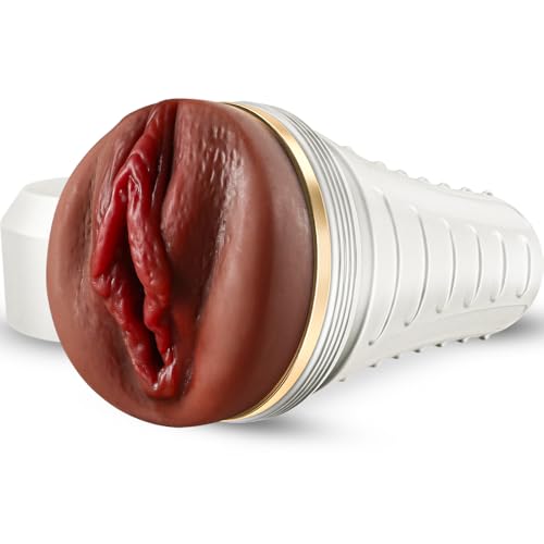 Image of Male Masturbator Realistic Pocket Pussy Vagina Textured with 7.5in Depth Soft and Fleshy Texture,Penis Training Masturbators Sex Machine Toy for Men (Brown)