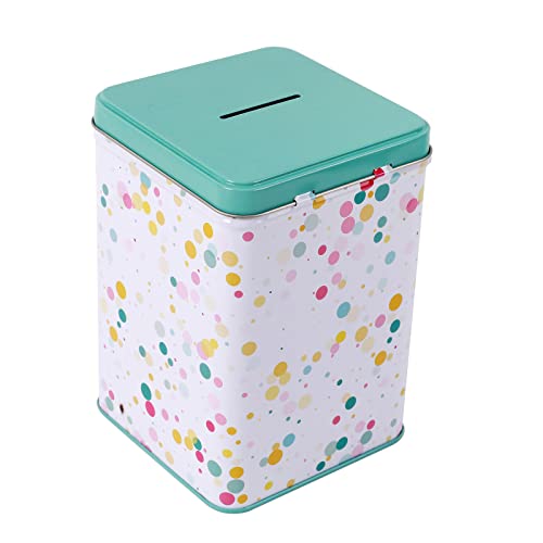 I-TOTAL® - Lustige Spardose mit Vorhängeschloss und Schlüssel/ Metallmünzgeldbörse mit Schloss (BUBBLES)