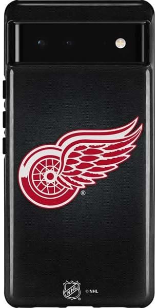 Skinit Pro Phone Case Compatible with Google Pixel 6 - Officially Licensed NHL Detroit Red Wings Black Text Design