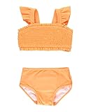 RuffleButts Smocked Bikini - Melon - 3T Orange