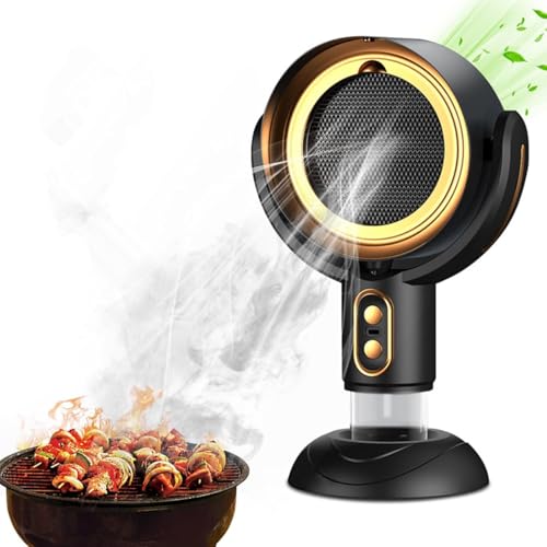 Campana extractora de escritorio, mini campana extractora portátil con ajuste de 2 velocidades, filtro extraíble y lavable, taza grande de recogida de aceite, para el hogar, cocina, fondue, olla