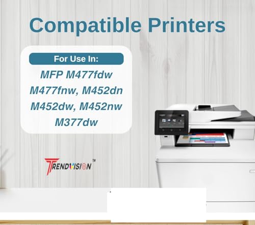 Image of CF410A /CF411A /CF412A /CF413A Combo Toner Cartridge - Compatible with Color LJ Printers MFP M477fdw, M477fnw, M452dn, M452dw, M452nw, M377dw Printer