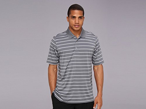 adidas Golf Men's Puremotion 2 Color Stripe Jersey Polo, Lead/White, X-Large