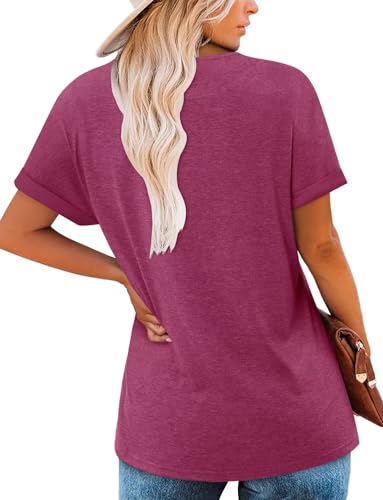 KISSMODA Summer Short Sleeve T Shirt Loose Fit Casual Dressy Women Top 2025 Trendy Ladies Fashion Blouses(S-3XL)