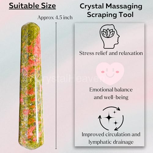 Image of Unakite Crystal Wand - Smooth Crystal Wand for Energy Healing, Chakra Balancing, Meditation and Home Decor - Crystals and Healing Stones for Gift