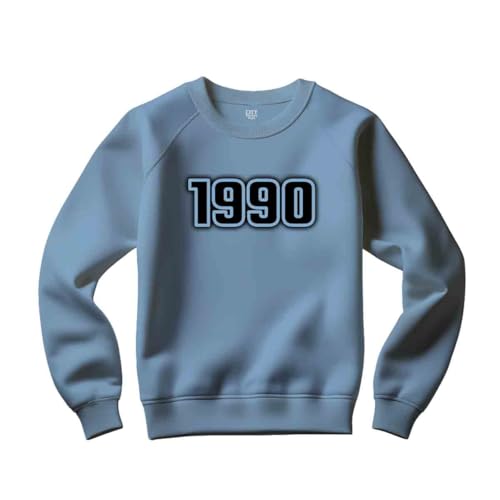 [CITY POSTERS PLUS] 1990 Year Unisex Sweatshirt (Baby Blue, L)