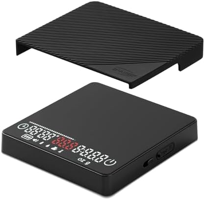 IKAPE Espresso Coffee Scale with Timer, 2kg/0.1g High Precision Digital Scale with Silicone Mat, 4 Modes in One, LED Display, Auto-Tare, for Kitchen, Cooking, Espresso, Pour Over Coffee