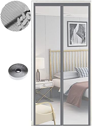 Fliegengitter Tür Magnet Insektenschutz, Verschiedene Größen, 95 x 195cm, Magnetvorhang ist Ideal für Balkontür Wohnzimmer und Terrassentür, Kinderleichte Klebemontage Ohne Bohren,