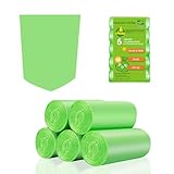 Compostable Kitchen Trash Bags 6-Gallon - Heavy Duty Medium Unscented Biodegradable Garbage Bag Bulk 5 Rolls 100 Count Portable Toilet Wastebasket Liners for Bathroom Office Inwaysin