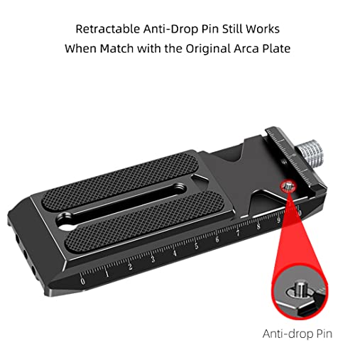 Cofunkool Camera Quick Release Plate With Arca Swiss, Retractable Pin, Gear Slide, M4 1/4" 3/8" Threads, For Dji Rs2/Rsc2 Gimbal Canon Nikon Sony Cameras Tripod Monopod #TOP1