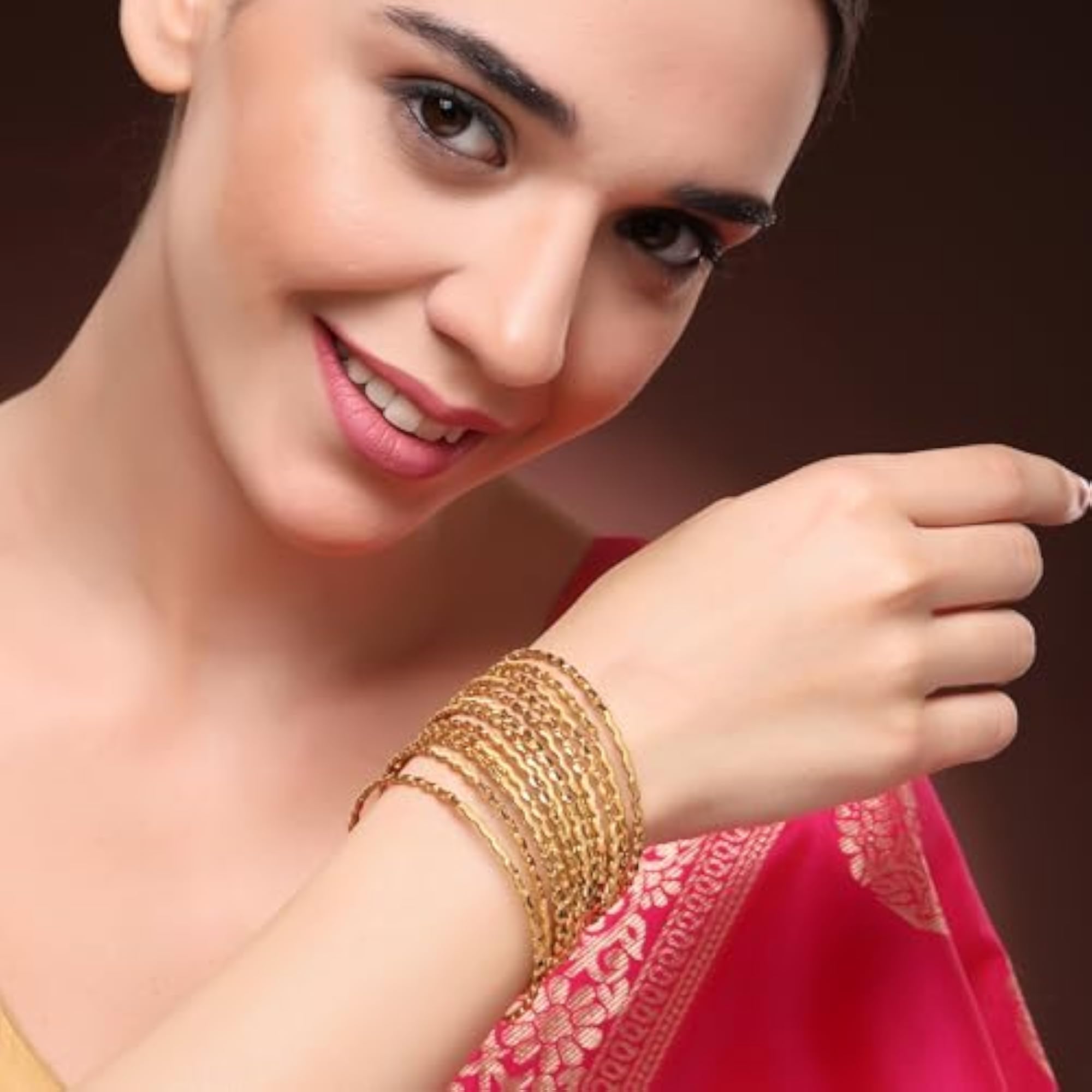 Set of 12 Handcrafted Textured Classic Bangles, Everyday Wear