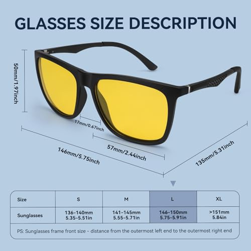 Dollger Square Polarized Night Driving Glasses for Men Women Shades with UV Protection4