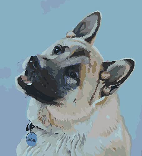 Point de croix kit de broderie imprimé chien pour débutants Noël 40x50