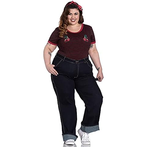 Hell Bunny Carpenter Denim Jeans in Navy Cover