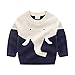Maglione per Bambini Top 2-6 Anni Manica Lunga Cartone Animato Elefante Stampato Top Vestiti Caldi Lavorati A Maglia per Bambini Ragazzo