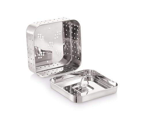 Image of Tosaa Stainless Steel Paneer Maker Mould - Medium Size (250ml) | Square Paneer /Tofu Press with Lid | Whey Separator for Homemade Paneer, Tofu & Cheese | Easy to Use & Clean