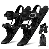 HOTYELL Mini Short Ski Skates, Upgraded Skiboards Attach to Skis Boots, Snowboard Boots or Winter Shoes, Shortest Snowskates Fit into Your Backpack