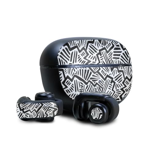 Image of Glossy Glitter Skin Compatible with Bose Ultra Open Earbuds - Abstract Black - Premium 3M Vinyl Protective Wrap Decal Cover - Easy to Apply | Crafted in The USA by MightySkins
