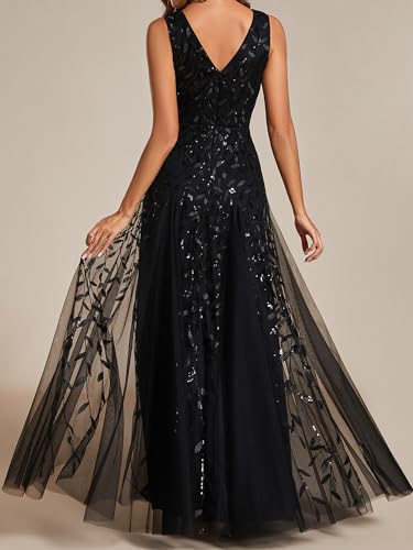 Ever-Pretty Women's Sexy Sleeveless V-Neck Evening Gowns Empire Waist Sequin Embroidery Formal Dress2