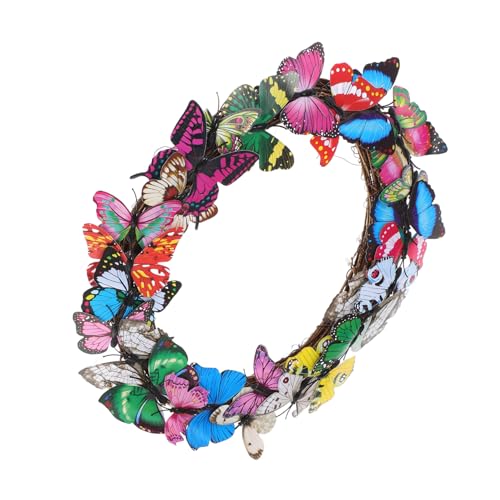 IMIKEYA Künstlicher Schmetterlingskranz Imitationsblumenkranz für...